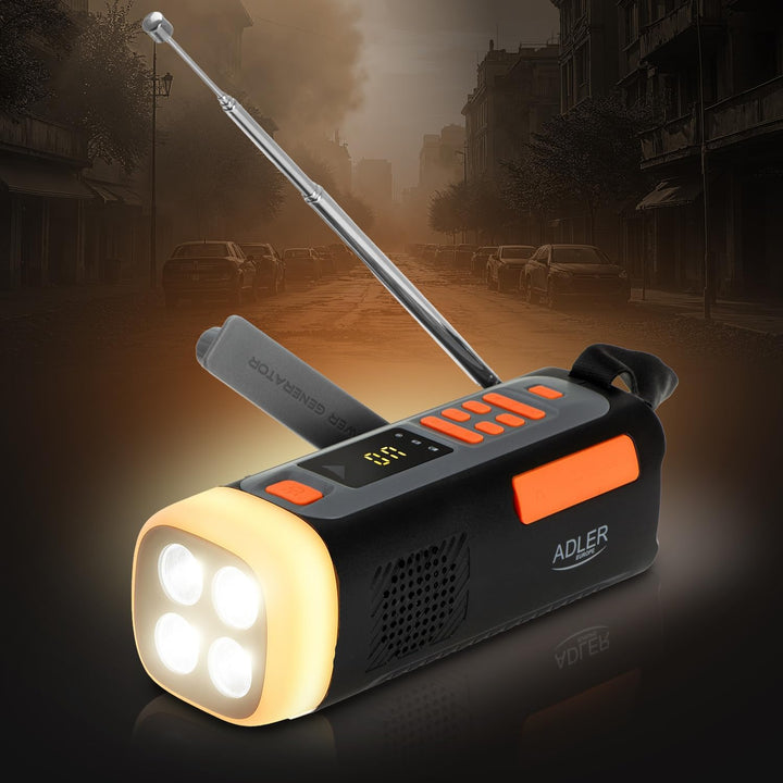 Adler AD 1920 Notfallradio mit Solarpanel Handgenerator und Powerbank 4500mAh FM AM SW Bluetooth 5.0