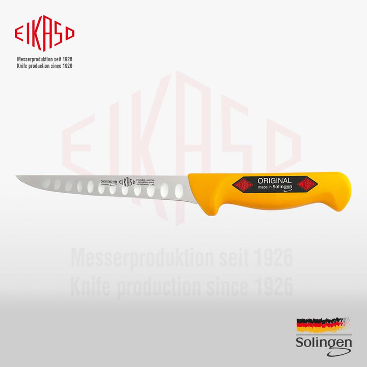 EIKASO Solingen Germany Ausbeinmesser gerade mit Kullen 18cm Klinge aus Molybdänstahl 1.4116 Profi F