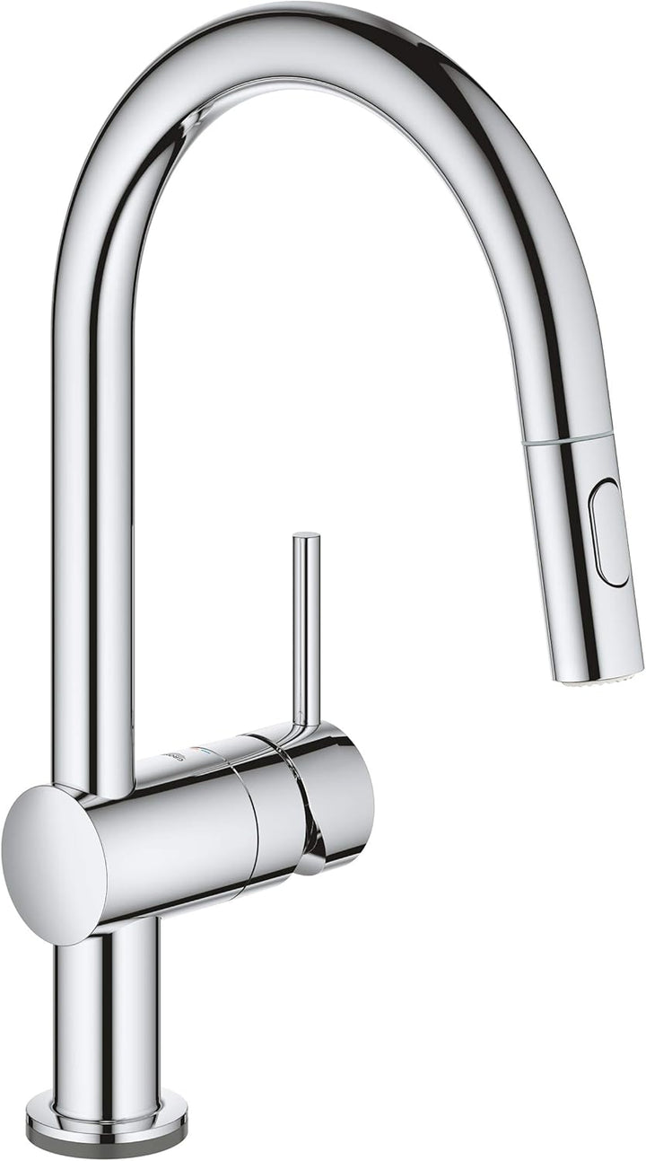 GROHE Minta Touch - Elektronische Einhand- Spültischarmatur (C- Auslauf, herausziehbare Duale- Spülb