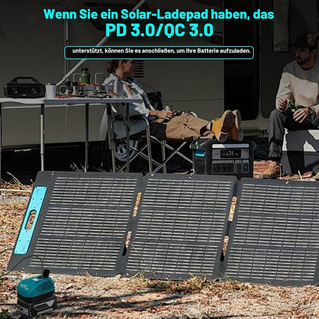 Tragbares USB-Ladegerät für Bosch Professional 18V GBA Batterie mit USB C PD2.0 100W (Max) Ausgang,