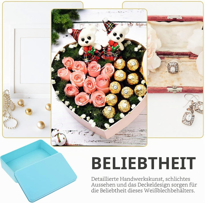 Alipis 3Er Set Kleine Blechschachteln Mit Deckel Rechteckige Zinnboxen Für Küche Und Haushalt Zur Au