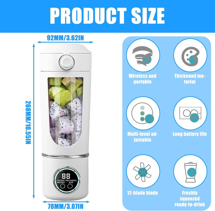 Klein Tragbarer Mixer, 700ml Maker to Go Mini-Standmixer Portable Blender mit 12-Klingen Edelstahl u
