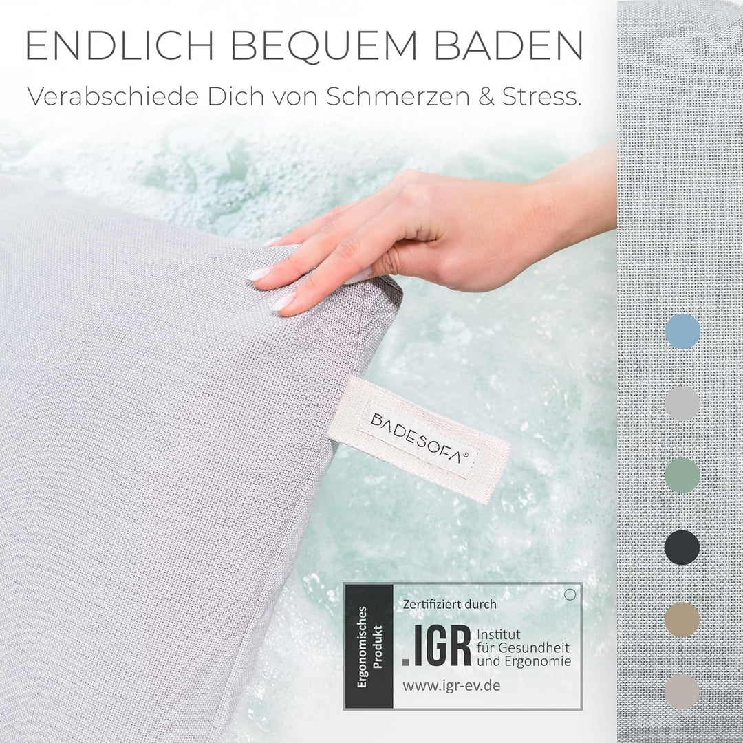 BADESOFA® Badewannen-Sitzkissen | Für bequemes Baden | Made in EU | Unterwasser-Kissen waschbar | Ba