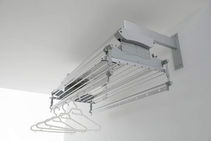 Foxydry Air, Elektrischer Wäscheständer für Wand und Decke mit Ventilator und Fernbedienung, aus Alu
