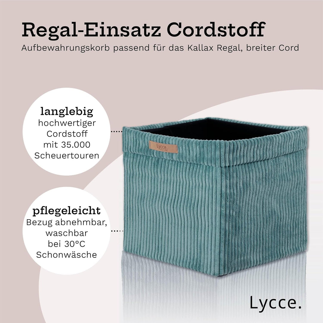 Kallax Box aus trendigem Cordstoff | Aufbewahrungskorb für Kallax Regal | Faltbox 33 x 33 x H31 cm m