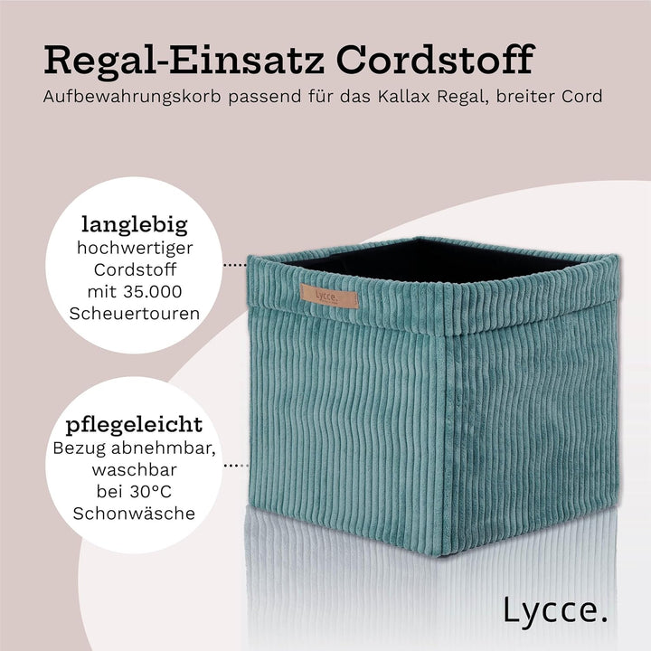 Kallax Box aus trendigem Cordstoff | Aufbewahrungskorb für Kallax Regal | Faltbox 33 x 33 x H31 cm m
