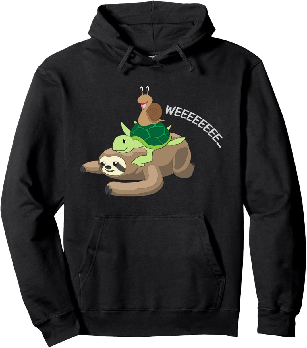 Niedliche Schnecke Schildkröte und Faultier Lustige langsame Pullover Hoodie