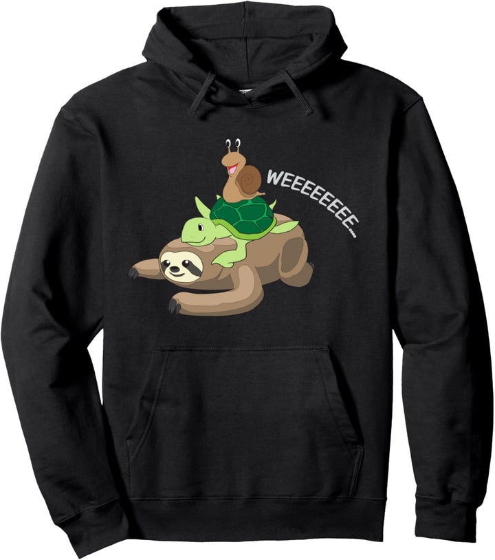 Niedliche Schnecke Schildkröte und Faultier Lustige langsame Pullover Hoodie