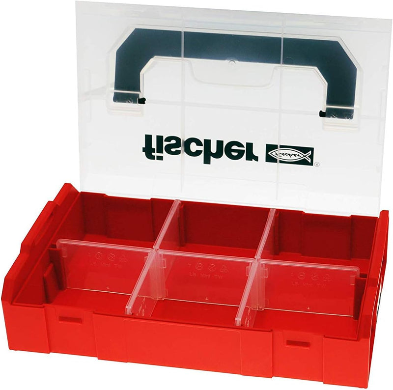 fischer FIXtainer, Sortierbox für Kleinteile, universelle Aufbewahrungs-Box für Dübel, Schrauben & M