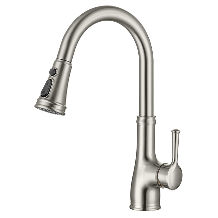 Wasserhahn Küche, Hochdruck Küchenarmatur mit Brause Ausziehbar, Mischbatterie Küche mit 3 Strahlart