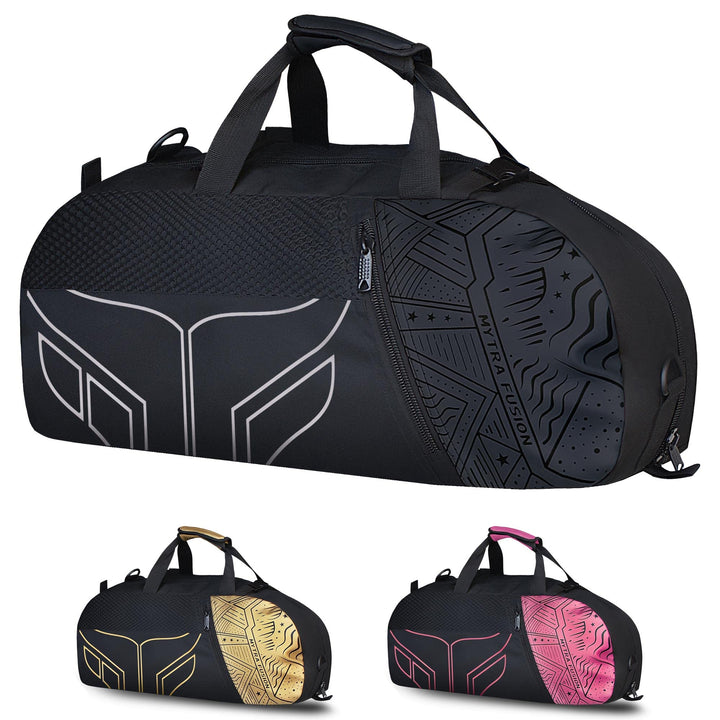 Mytra Fusion Sporttasche mit Schulter sporttaschen zum Herren & Damen trainingstasche (Black) Schwar