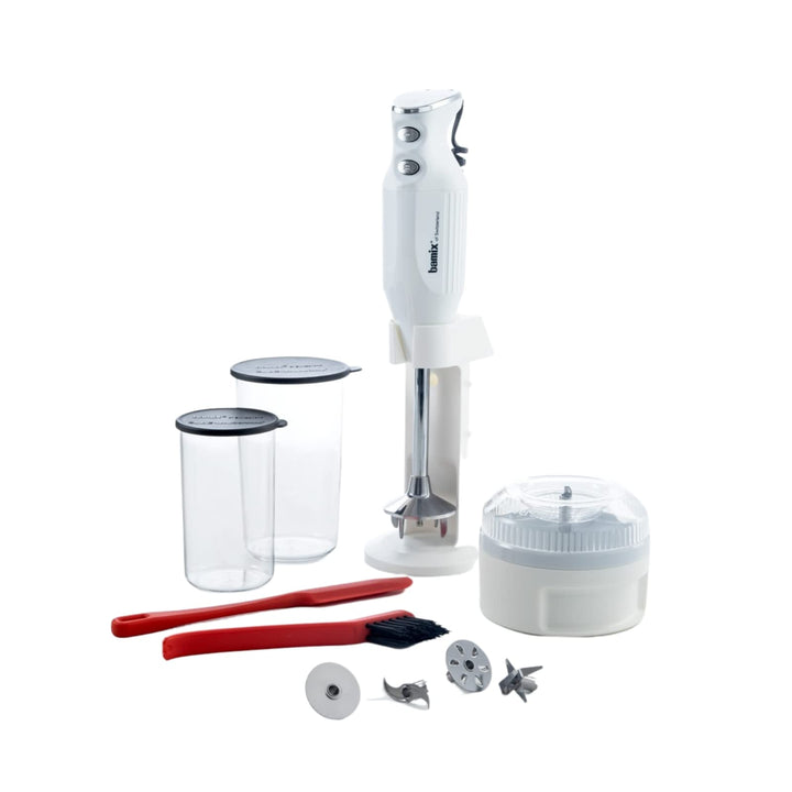bamix Stabmixer Set M350 MAXX inkl. Ständer, 2 Becher, 4 Aufsteckteile, Processor, Spachtel, Reinigu