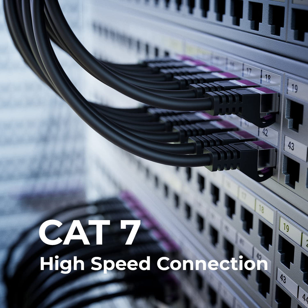 deleyCON 0,5m CAT7 Netzwerkkabel RJ45 10 Gigabit, 10 Stück - Bunt | Kurzes 50cm Patchkabel Ethernet