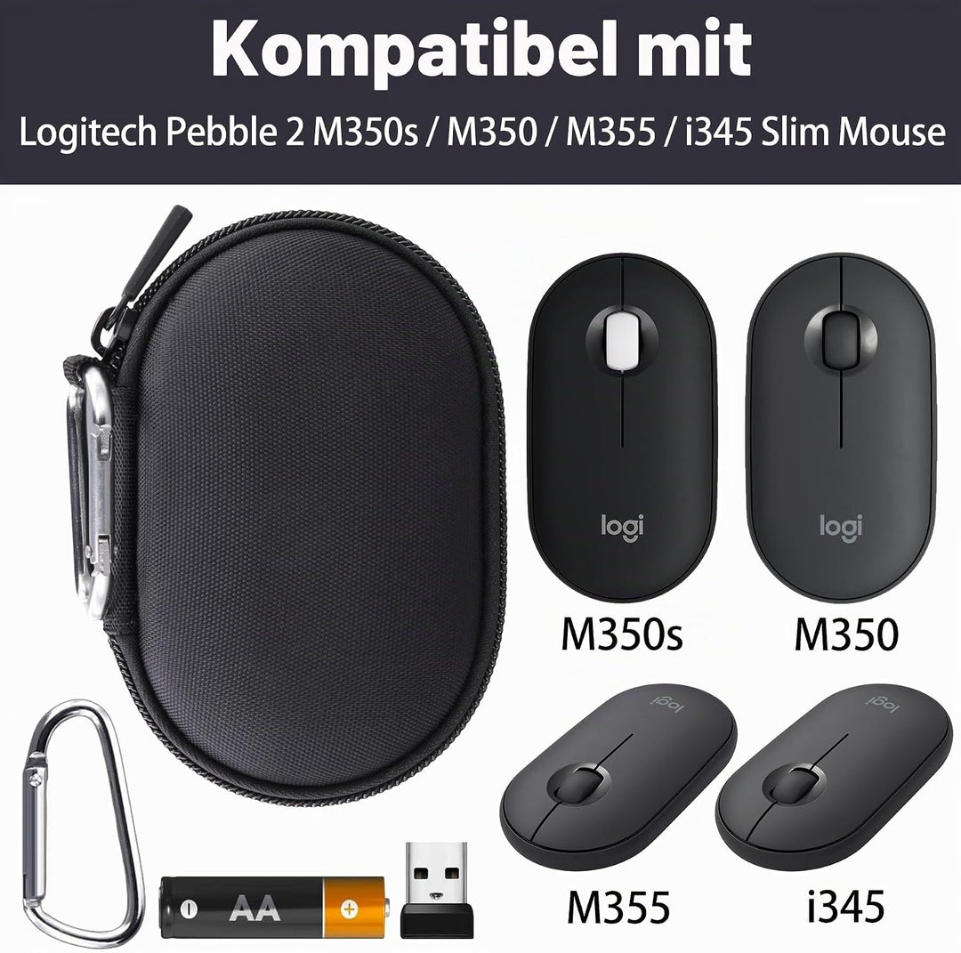 co2CREA Case Harte Reiseschutzhülle Etui Tasche für Logitech Pebble Mouse 2 M350s /M350 Pebble/Logit