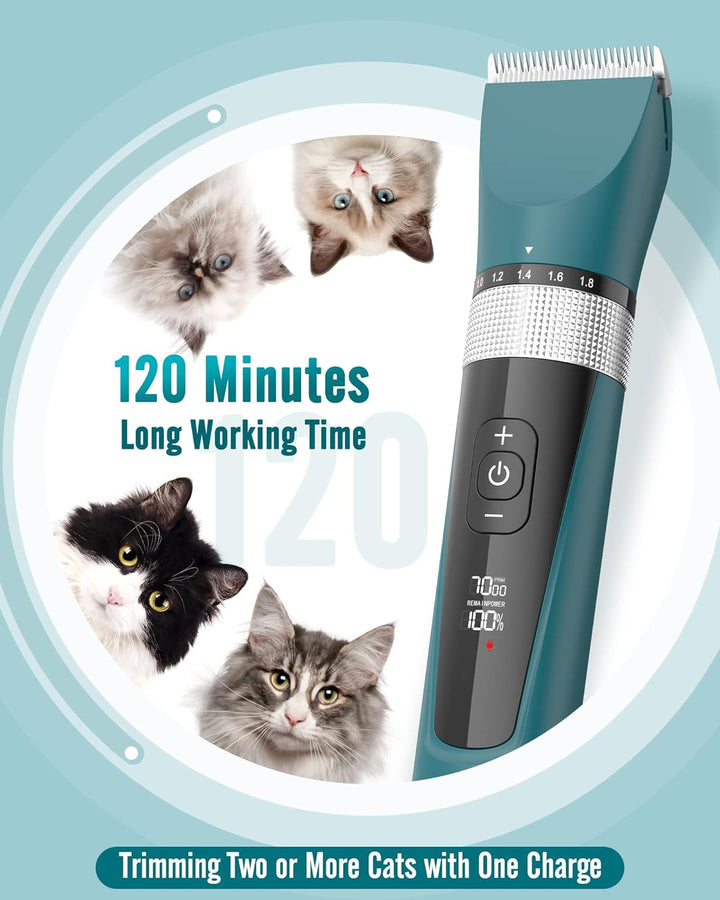 oneisall Schermaschine Katze Leise, Profi Haarschneidemaschine für langhaarkatzen, 5-Geschwindigkeit