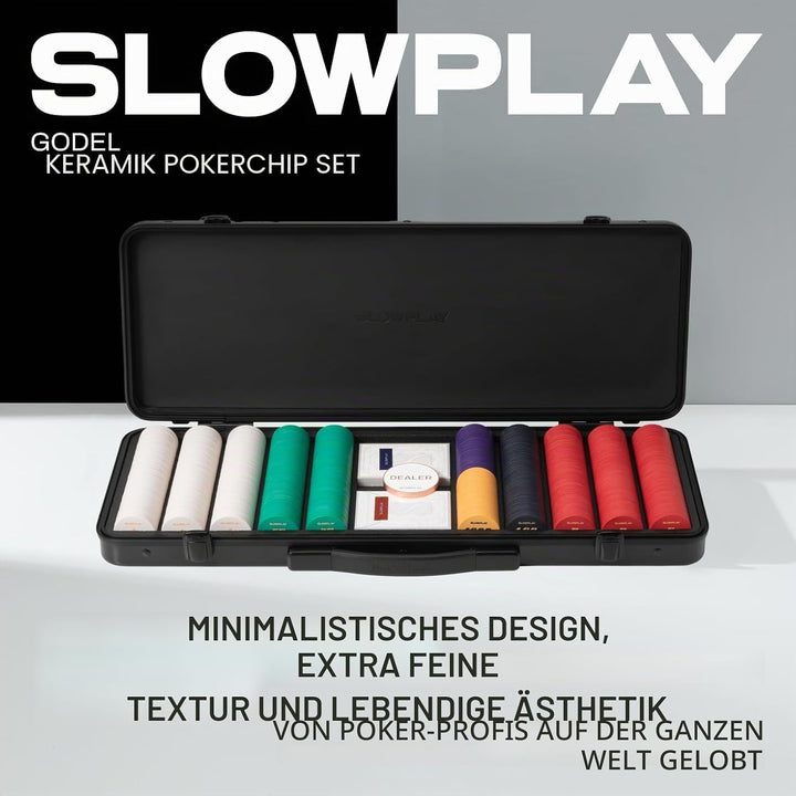 SLOWPLAY Godel Ceramic Poker-Chipsatz, 300 STK [ohne Werte], 43mm&amp; 12g pro Chip | Verfügt über einen