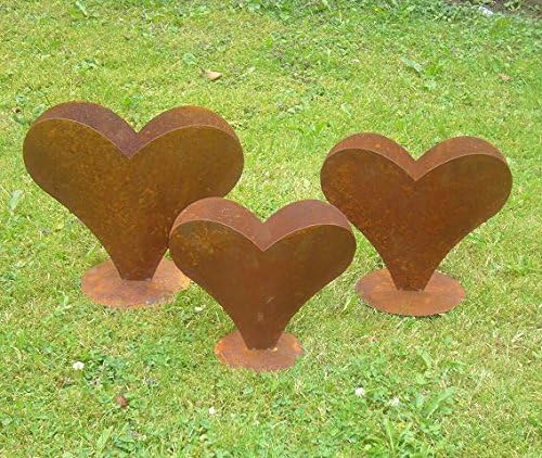 Herz 26 x 24 cm aus Metall, bepflanzbar in Edelrost Optik, Deko für Garten und Wohnung Valentinstag