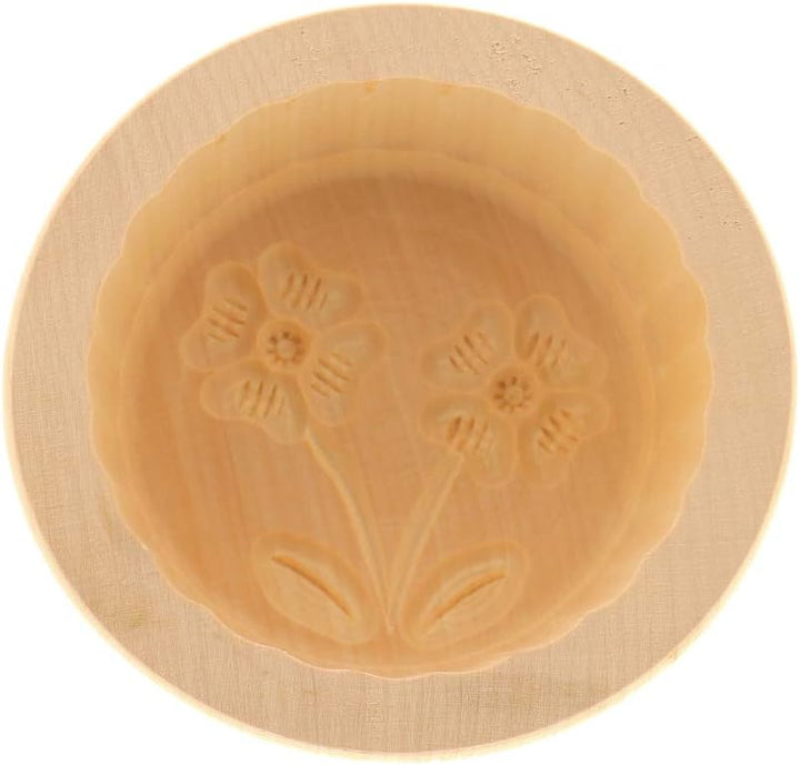 2X HOFMEISTER® Butterform, für 250 g Butter, 11 cm, Klee, handgeschnitzt in Deutschland, Butter-Form