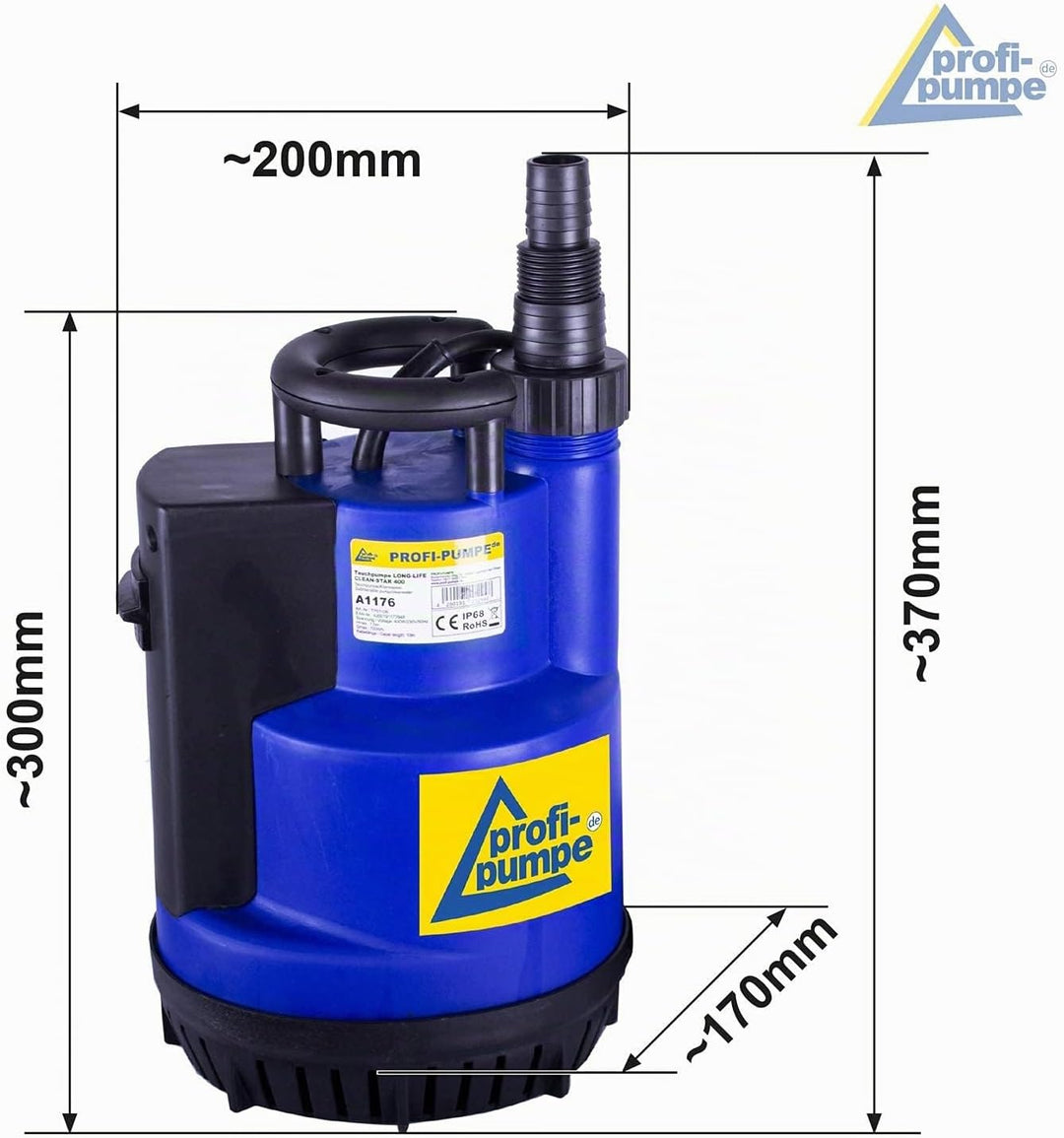 TAUCHPUMPE ZISTERNENPUMPE GARTENPUMPE KELLERPUMPE LONG-LIFE CLEAN-STAR 400 FLACHSAUGEND SCHACHTPUMPE