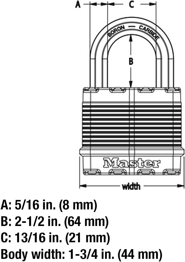 Master Lock M1XDLJ Magnum Vorhängeschloss mit Schlüssel, 1 Stück