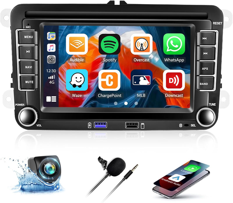 2GB+64GB CAMECHO Android 13 mit CarPlay Android Auto HiFi-Sound Autoradio mit Navi für VW Golf 5 Gol