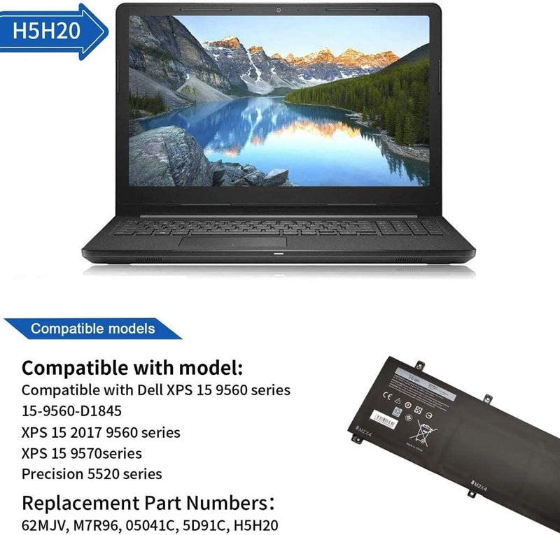 AKKEE H5H20 Laptop Akku für Dell XPS 15 9560 9550 9570 7590 7591 15-9560-D1845 Precision 5540 5530 5