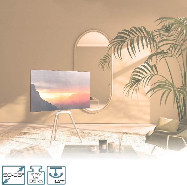 EasyLife - Design STAFFELEI Tripod TV-Stativ - Halterung bis 65'' Zoll & 35 kg Fernseher/Monitor - 1