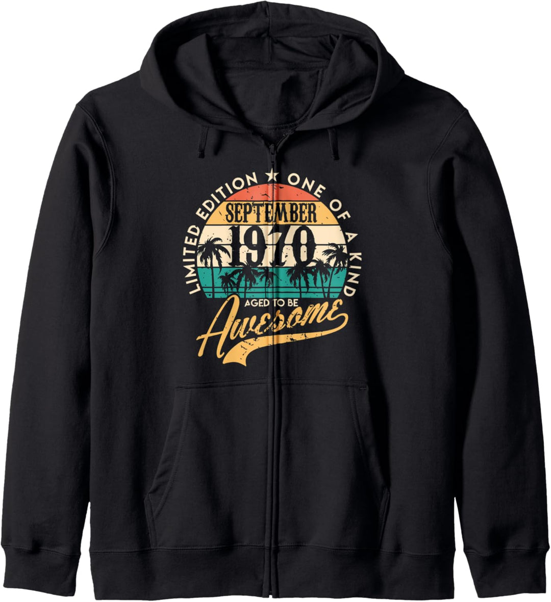 50. Geburtstag Geschenk September 1970 50 Jahre Vintage Kapuzenjacke