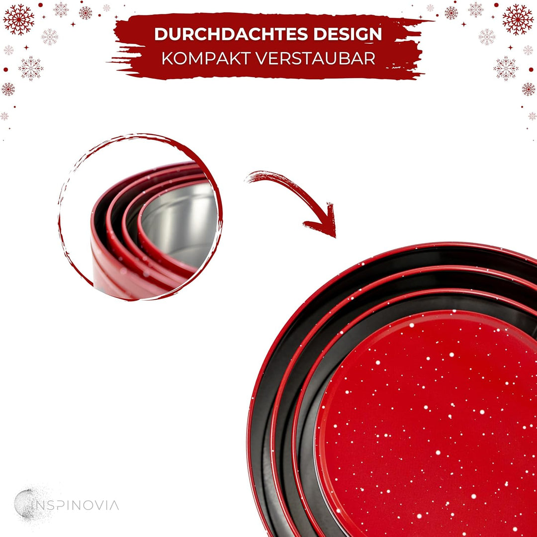 Keksdosen 4er Set | Ideal für Weihnachtsplätzchen & andere Leckereien | 4 Grössen im Set | Extra gro