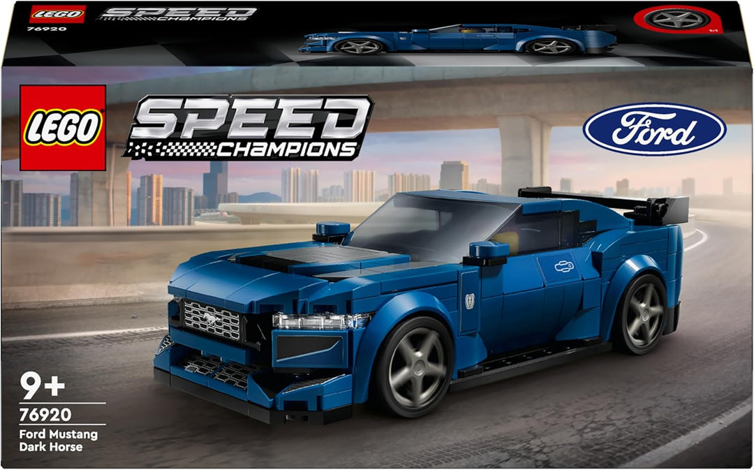 LEGO Speed Champions Ford Mustang Dark Horse Sportwagen, Auto-Spielzeug mit Minifigur zum Bauen, Spi