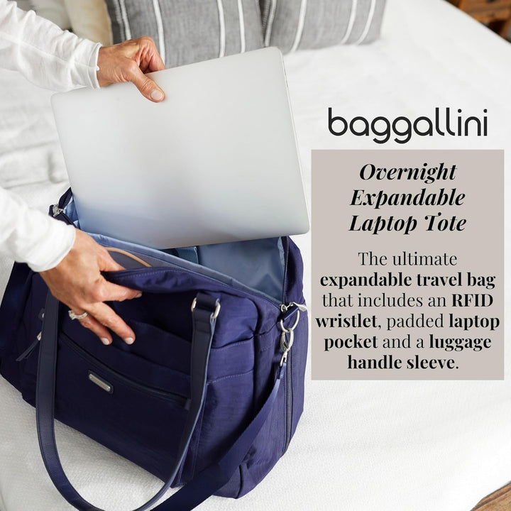 Baggallini Overnight Expandable Laptop Tote Klassische Laptoptasche mit RFID-Handgelenkschlaufe Mari