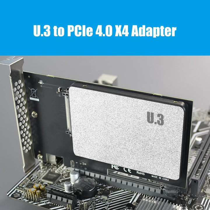GLOTRENDS PU13 U.3 zu PCIe 4.0 X4 Adapter für 2.5 Zoll U.3 SSD, PCIe 4.0 X4 Full Speed