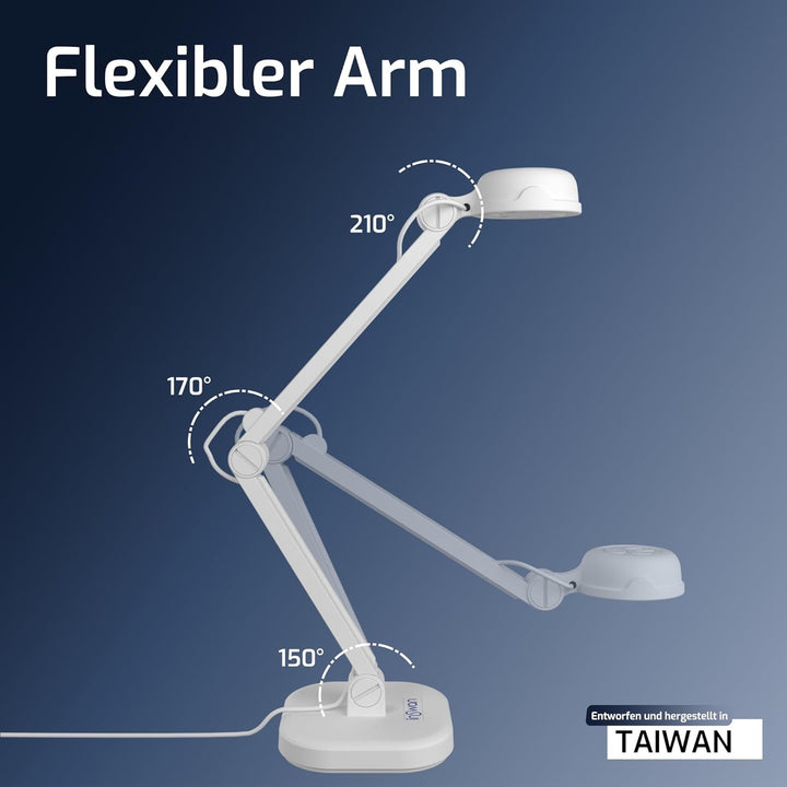 INSWAN INS-1 8MP Hochauflösende USB Dokumentenkamera und Visualizer - Autofokus, LED-Licht & Mikrofo