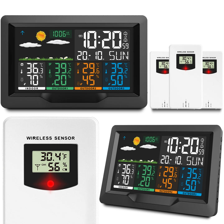 BERDSEN Wetterstation mit Display BD-904 Aussen- und Innentemperaturmessung Snooze-Alarmfunktionen B