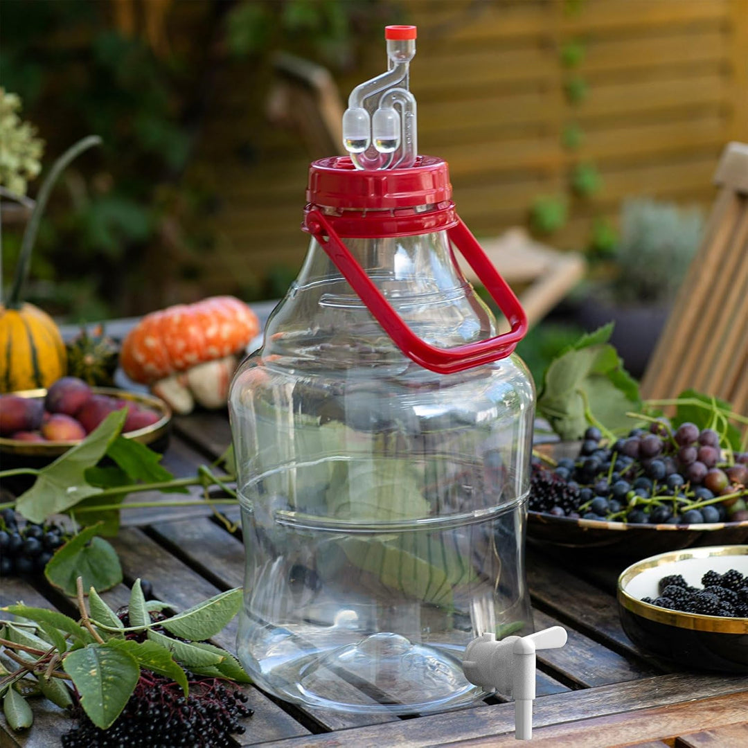 lilawelt24 25 L Gärballon+ Hahn Weinballon Gärbehälter Flasche Weithalsballon Gummistopfen