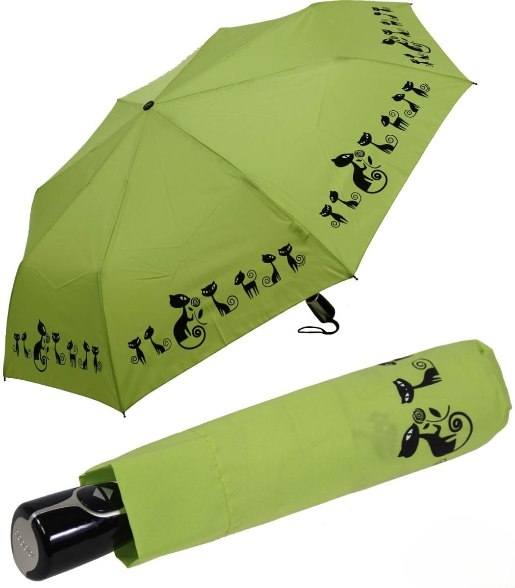 Doppler Mini Taschenschirm Auf-Zu-Automatik Cats - Lime, Lime