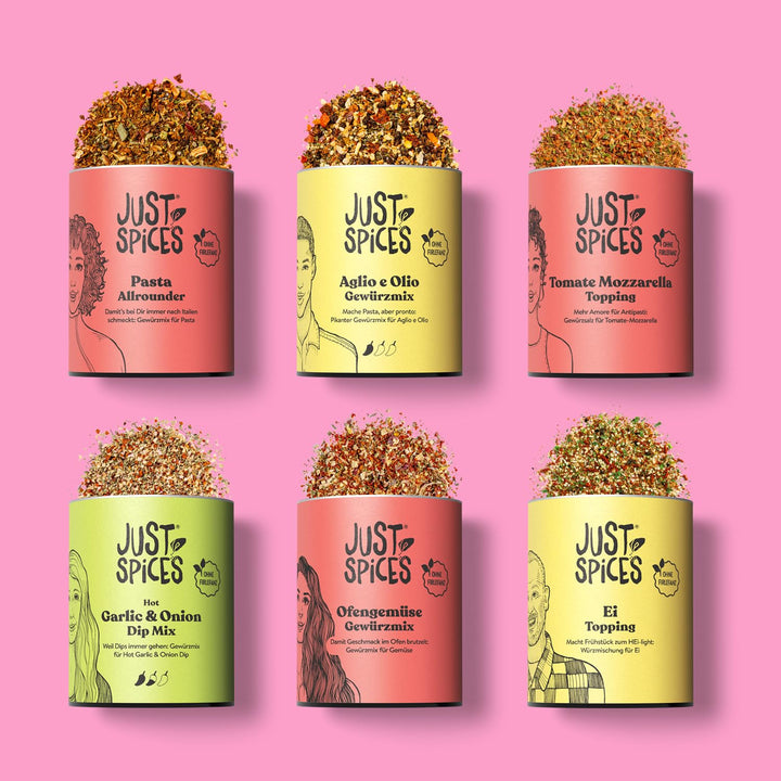 Just Spices Lovers Gewürzbox I 6 vielseitige Gewürzmixe I Gewürzbox, Lovers Gewürzbox