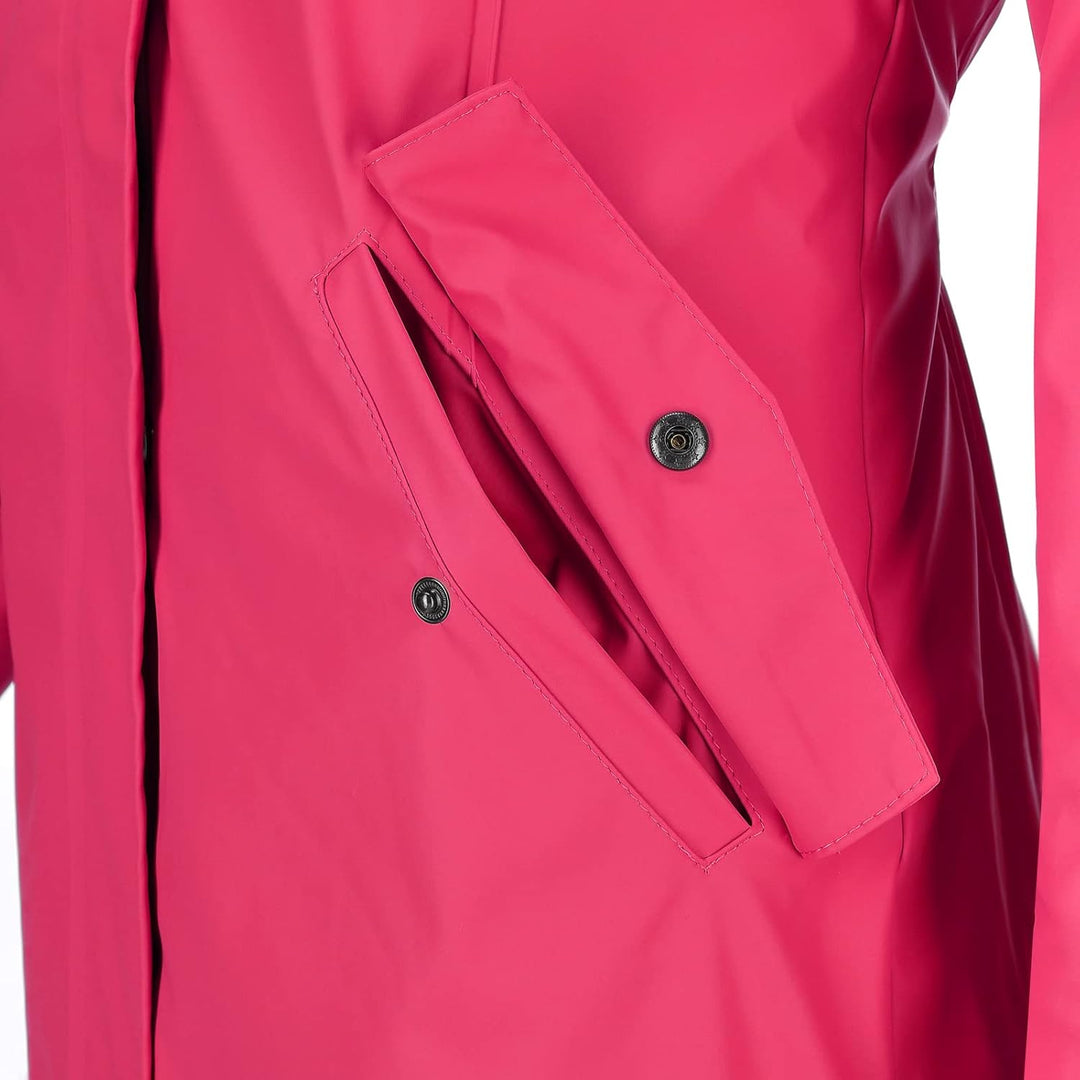 Dry Fashion Damen Regenmantel Malmö - Frauen Regenjacke Jacke mit Kapuze Lang Winddicht Wasserdicht
