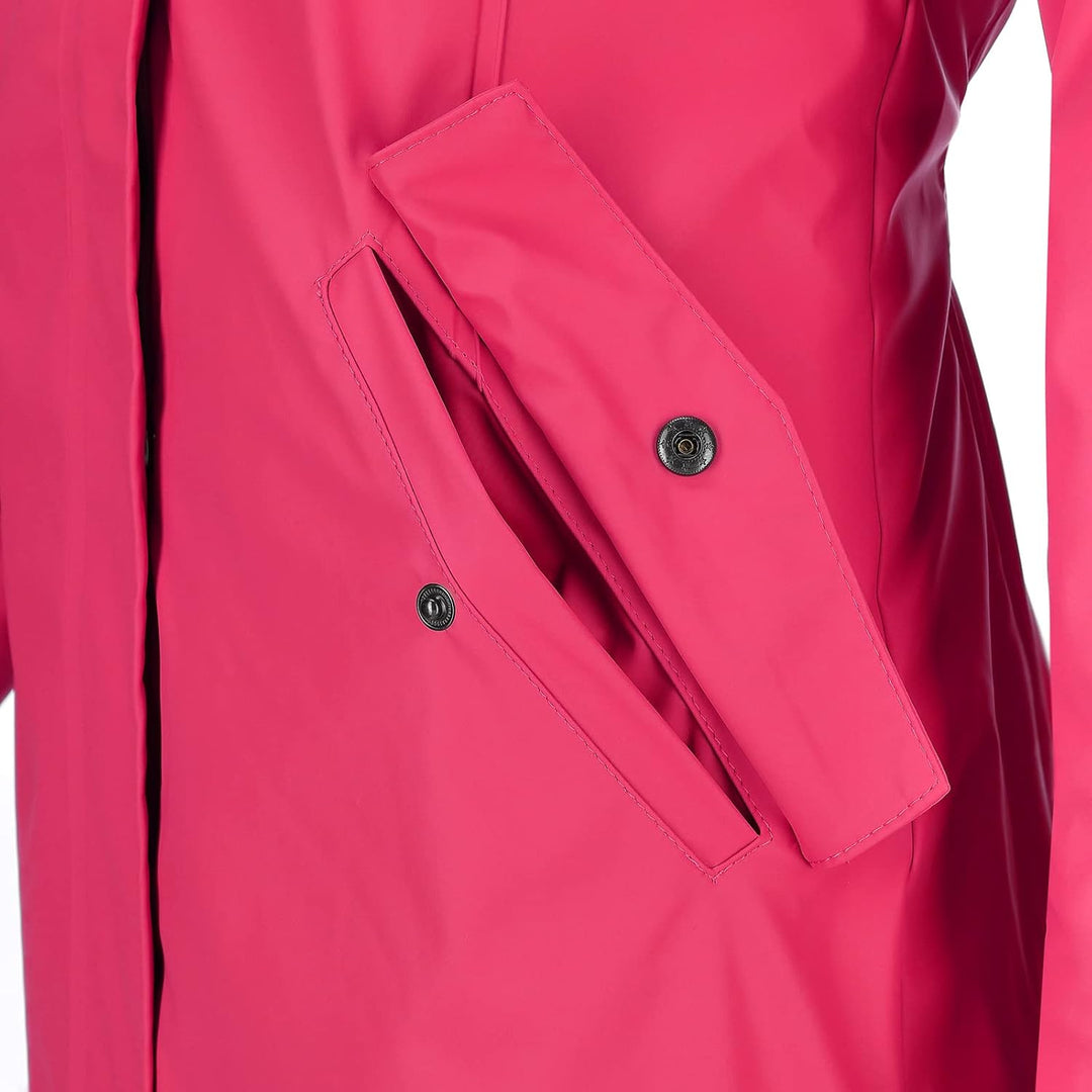 Dry Fashion Damen Regenmantel Malmö - Frauen Regenjacke Jacke mit Kapuze Lang Winddicht Wasserdicht