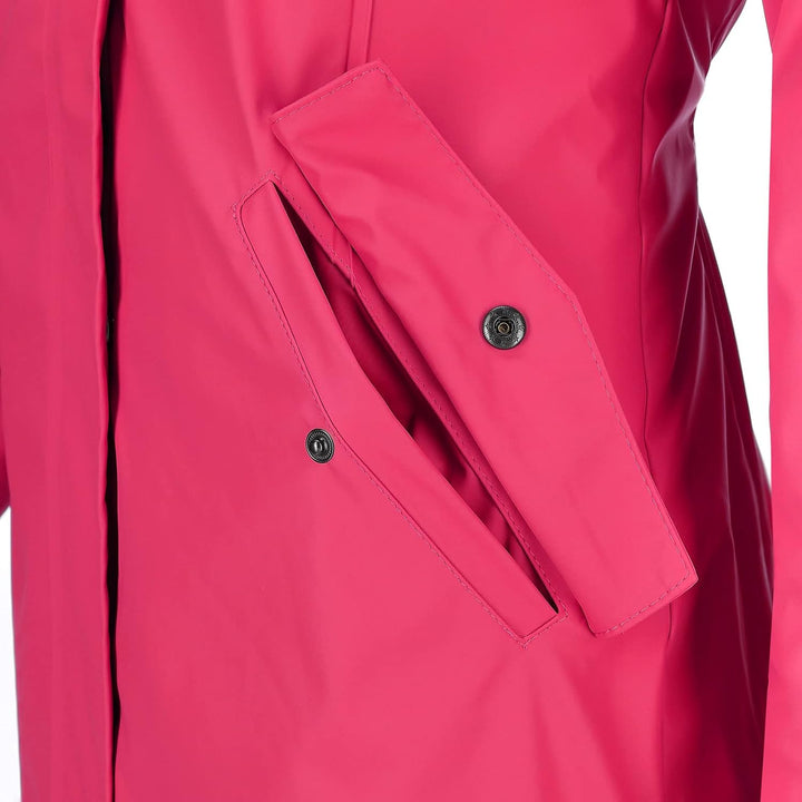 Dry Fashion Damen Regenmantel Malmö - Frauen Regenjacke Jacke mit Kapuze Lang Winddicht Wasserdicht