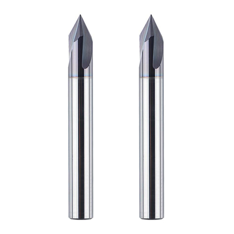 SpeTool 2 Stück Fasenfräser Gravierfräser 3 Flöten V Nutfräser 6mm Schaft 60 Grad VHM Gravierstichel
