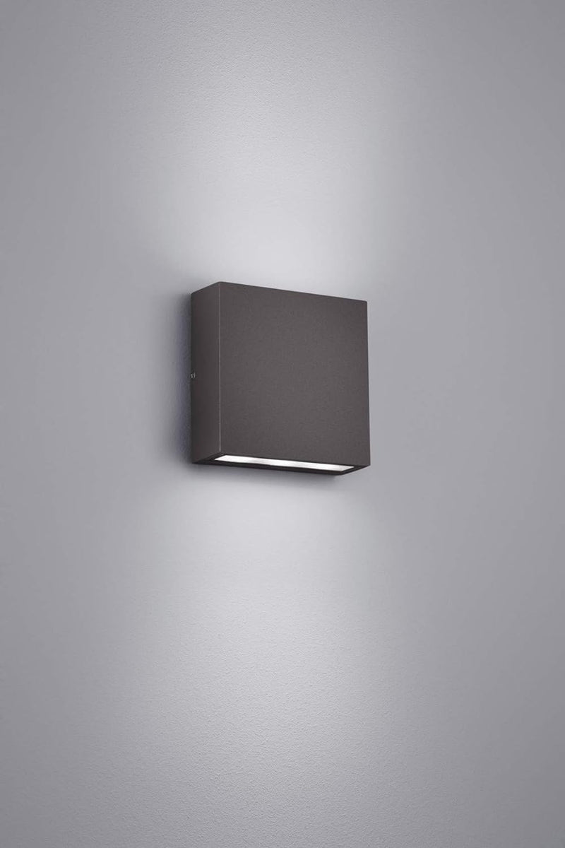 Trio Leuchten LED Aussenleuchte Thames 229360242, Aluminium anthrazit, 2 x 3 Watt, Breite 14cm Anthr