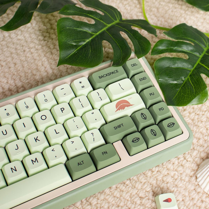 Matcha Keycaps 124 Tasten XDA Profil PBT Tastenkappen Set Fit für 60% 65% 95% Mechanische Tastatur C