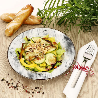 MamboCat Alois 6er Set Suppenteller I 180ml I Porzellan-Geschirr mit Hirsch-Dekor für 6 Personen I T