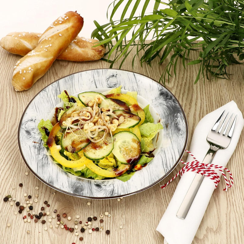 MamboCat Alois 6er Set Suppenteller I 180ml I Porzellan-Geschirr mit Hirsch-Dekor für 6 Personen I T