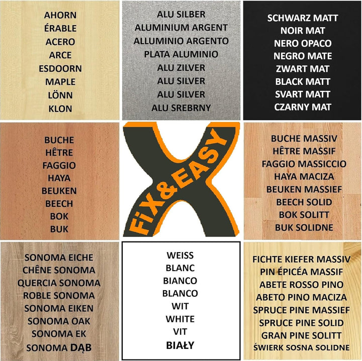 FIX&EASY Tastaturauszug Up&Down-XL Tastaturablage 800X400mm sonoma eiche Dekor Auszugschienen m. Ein