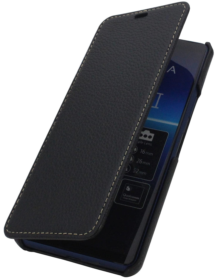 STILGUT Book Case kompatibel mit Sony Xperia 10 II Hülle aus Leder zum Klappen, Klapphülle, Handyhül