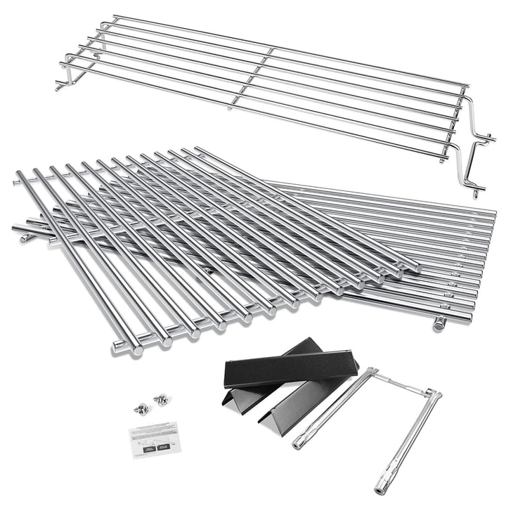 GFTIME 7637 Edelstahl Grillrost 44,5x26cm ，69866 Edelstahl Grill-Warmhalterost ，7635 Flavorizer Bars