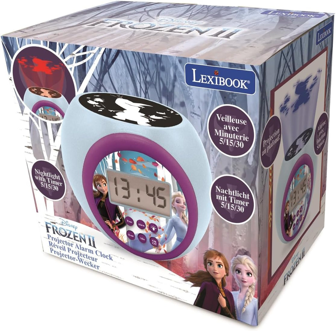 Lexibook - Disney Die Eiskönigin Projector-Wecker Anna ELSA mit Schlummerfunktion und Weckfunktion,