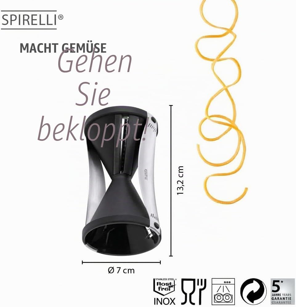 GEFU Spiralschneider SPIRELLI - Profi Spiral-Gemüseschneider für die Herstellung von Gemüse-Spaghett